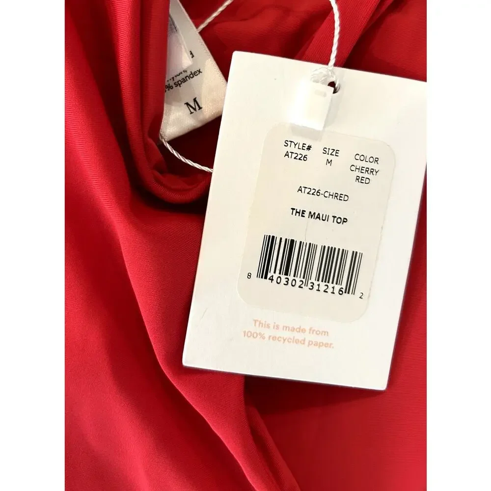 Andie Swim The Maui Top in Cherry Red M NWT